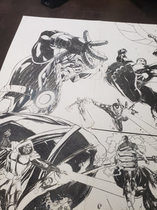 8 PAGE ORIGINAL ART CHARACTERS OF MARVEL MEGA POSTER - LEONARDO GONDIM