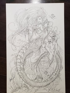 PIN-UP / COVER - JAMIE TYNDALL - LADY DEATH AS MERMAID