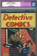 Load image into Gallery viewer, Detective #11 CGC 2.0 Apparent Restored
