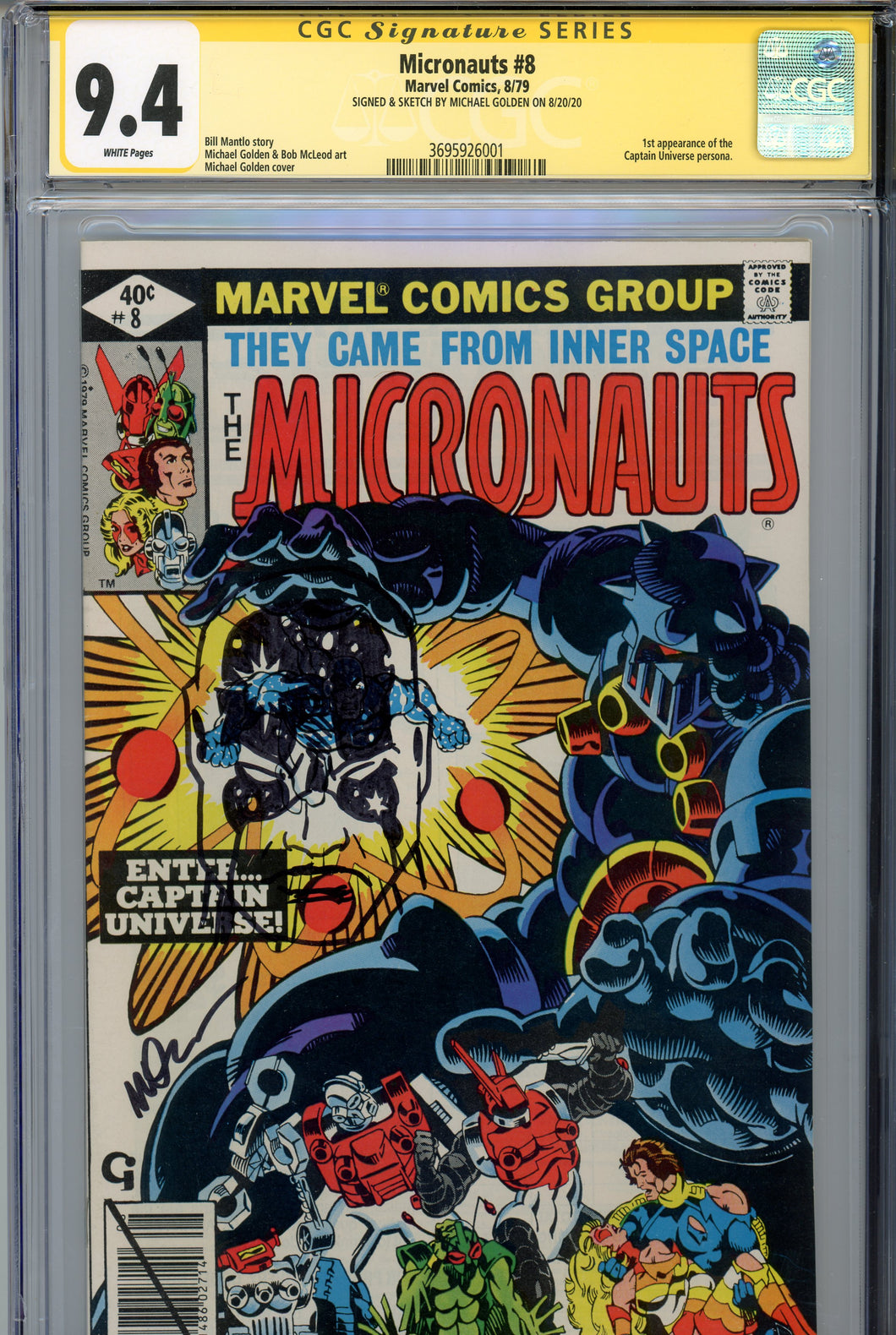 Micronauts #8 CGC 9.4 SS Golden Remark 1st Captain Universe