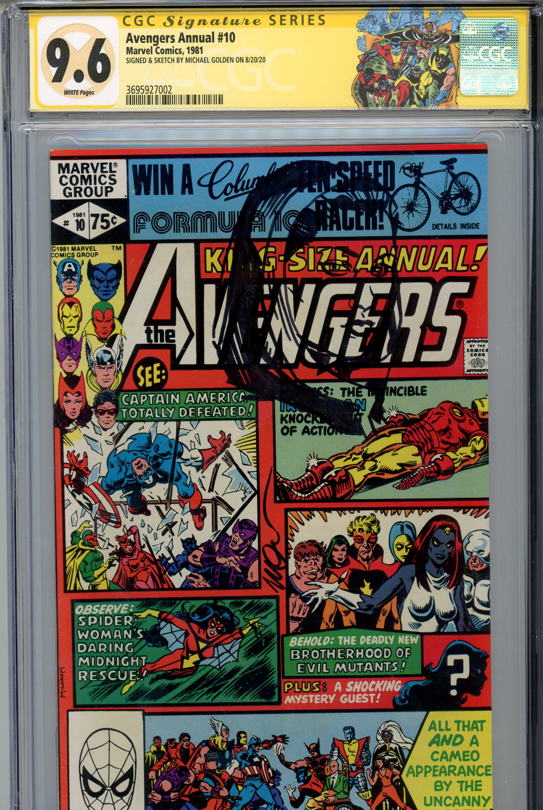 Avengers Annual #10 CGC 9.6 SS Rogue Sketch by Golden