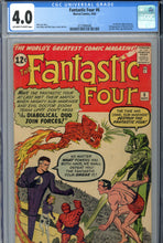 Load image into Gallery viewer, Fantastic Four #6 CGC 4.0 1st Marvel Villain Team-up
